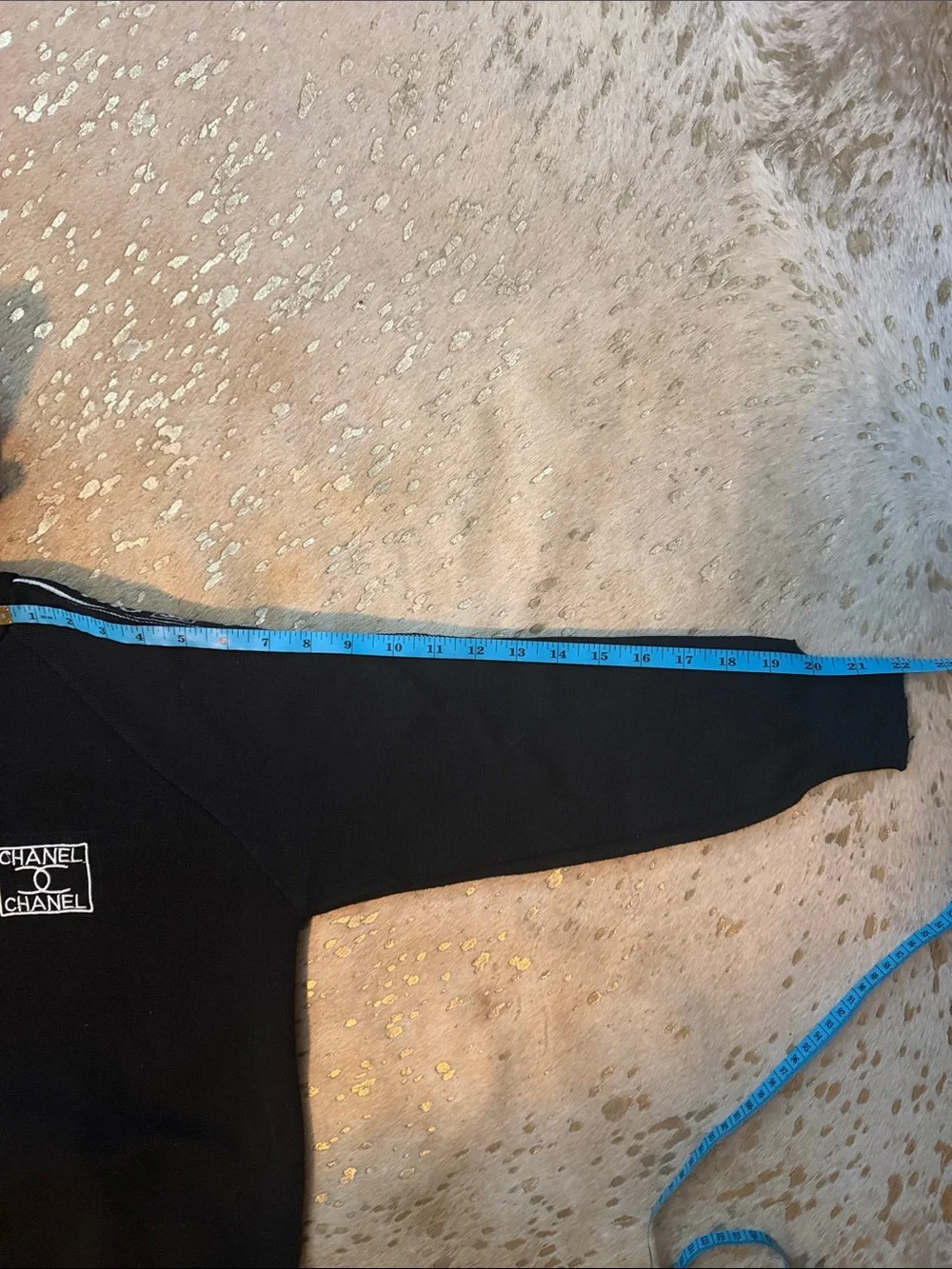CHANEL Black Logo Tape Hoodie & Joggers Sweater Set